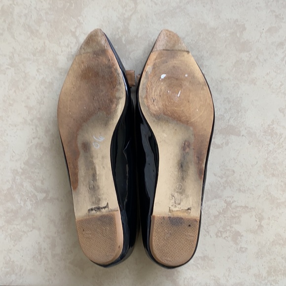 J.Crew Amelia Leather Black Tortoise Flats Bow - Picture 9 of 10